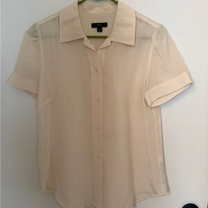 J. Crew 100% Silk Short Sleeve Button Down Shirt